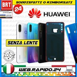 SCOCCA POSTERIORE BACK COVER VETRO+BIADESIVO PER HUAWEI P30 LITE MAR-LX1M LX2J