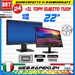 PC MONITOR SCHERMO 22" POLLICI (DELL,HP) VGA FULL HD 19 23 SUPER OCCASIONE