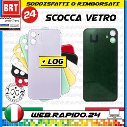 VETRO SCOCCA POSTERIORE PER APPLE IPHONE 11 BIG HOLE BACK COVER COPRI BATTERIA