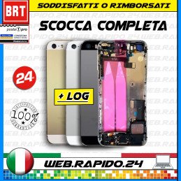 BACK COVER SCOCCA POSTERIORE COMPLETA+FLEX+FRAME X APPLE IPHONE 5G TELAIO VETRO!