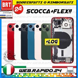 D124_BACK COVER SCOCCA POSTERIORE VETRO+FRAME+FLEX COMPLETA PER APPLE IPHONE 13