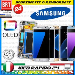 D49_DISPLAY LCD+TOUCH SCREEN+FRAME ORIGINALE SAMSUNG GALAXY S7 EDGE G935F SILVER