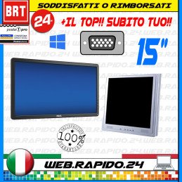 PC MONITOR SCHERMO LCD 15" POLLICI (DELL,HP,EIZ) HDMI NO BASE SCHERMO DISPLAY 17
