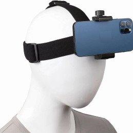 SUPPORTO TESTA FASCIA ELASTICA PER TELEFONO ACTION CAMERA E SMARTPHONE