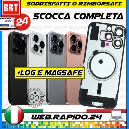 BACK COVER SCOCCA POSTERIORE PER APPLE IPHONE 16 PRO MAX VETRO+MAGSAFE COMPLETA