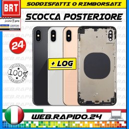 D03_BACK COVER SCOCCA POSTERIORE VETRO+FRAME COMPLETA APPLE IPHONE XS MAX BIANCA