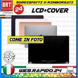 D544_DISPLAY LCD+COVER APPLE MACBOOK AIR 13 (2020) A2337 SILVER ARGENTO EMC 3598
