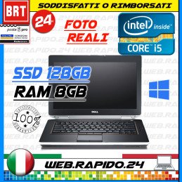 PC NOTEBOOK PORTATILE DELL LATITUDE E6420 14" CPU i3-2520M RAM 4GB SSD 128GB WIN