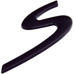 SCRITTA STEMMA 'S' PORSCHE NERO CROMATO EMBLEMA FREGIO 911 718 CARRERA MACAN 